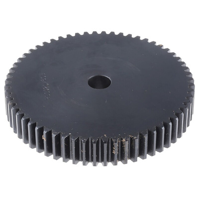 RS PRO Steel 60 Teeth Spur Gear, 2 Module, 15mm Bore Diam, 120mm Pitch Diam, 60mm Hub Diam