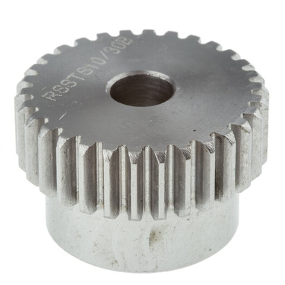 RS PRO Stainless Steel 30 Teeth Spur Gear, 1 Module, 8mm Bore Diam, 30mm Pitch Diam, 25mm Hub Diam