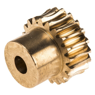 RS PRO Bronze 1 Module Worm Wheel Gear 20 Tooth16mm Hub Dia., 20mm Pitch Dia. 14.5mm Face