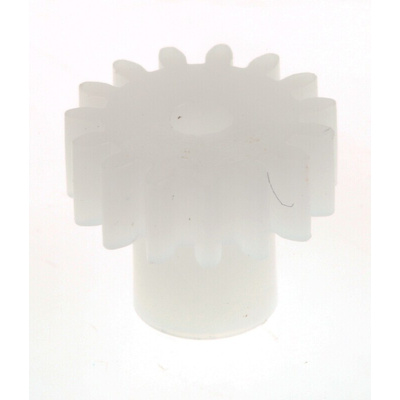 RS PRO POM 15 Teeth Spur Gear, 0.5 Module, 2mm Bore Diam, 7.5mm Pitch Diam, 4.5mm Hub Diam