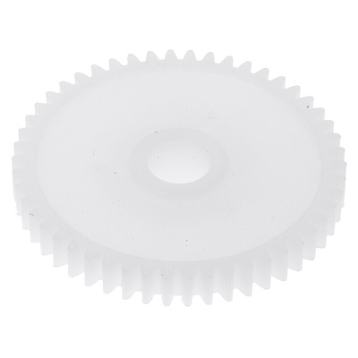 RS PRO POM 50 Teeth Spur Gear, 0.5 Module, 5mm Bore Diam, 25mm Pitch Diam, 12mm Hub Diam