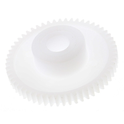 RS PRO POM 56 Teeth Spur Gear, 0.5 Module, 6mm Bore Diam, 28mm Pitch Diam, 14mm Hub Diam