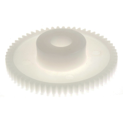 RS PRO POM 60 Teeth Spur Gear, 0.5 Module, 6mm Bore Diam, 30mm Pitch Diam, 14mm Hub Diam