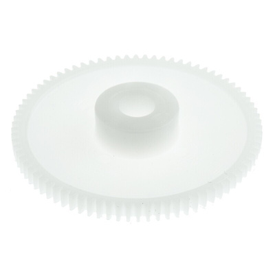 RS PRO POM 80 Teeth Spur Gear, 0.5 Module, 6mm Bore Diam, 40mm Pitch Diam, 14mm Hub Diam