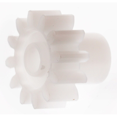 RS PRO POM 12 Teeth Spur Gear, 0.8 Module, 3mm Bore Diam, 9.6mm Pitch Diam, 6mm Hub Diam