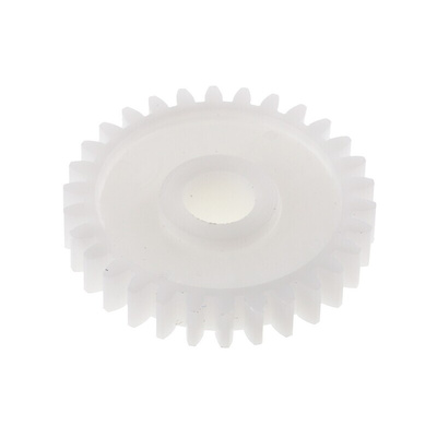 RS PRO POM 30 Teeth Spur Gear, 0.8 Module, 6mm Bore Diam, 24mm Pitch Diam, 12mm Hub Diam