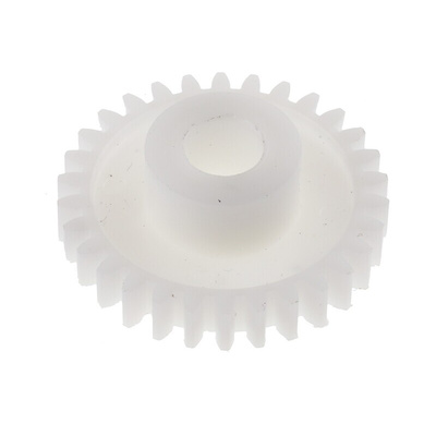 RS PRO POM 30 Teeth Spur Gear, 0.8 Module, 6mm Bore Diam, 24mm Pitch Diam, 12mm Hub Diam