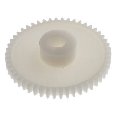 RS PRO POM 50 Teeth Spur Gear, 0.8 Module, 6mm Bore Diam, 40mm Pitch Diam, 14.5mm Hub Diam