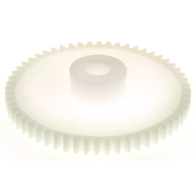 RS PRO POM 56 Teeth Spur Gear, 0.8 Module, 6mm Bore Diam, 44.8mm Pitch Diam, 14.5mm Hub Diam