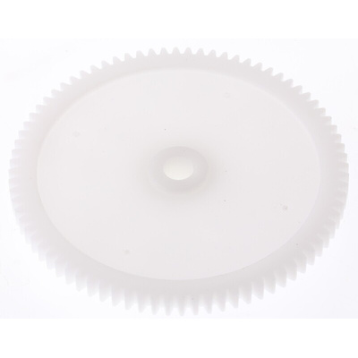 RS PRO POM 80 Teeth Spur Gear, 0.8 Module, 6mm Bore Diam, 64mm Pitch Diam, 15.5mm Hub Diam