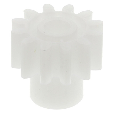 RS PRO POM 12 Teeth Spur Gear, 1 Module, 4mm Bore Diam, 12mm Pitch Diam, 8mm Hub Diam