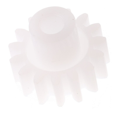 RS PRO POM 15 Teeth Spur Gear, 1 Module, 4mm Bore Diam, 15mm Pitch Diam, 8mm Hub Diam