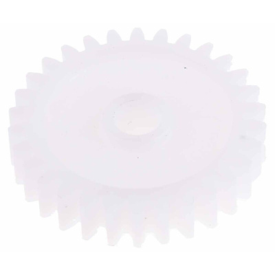 RS PRO POM 30 Teeth Spur Gear, 1 Module, 6mm Bore Diam, 30mm Pitch Diam, 14mm Hub Diam