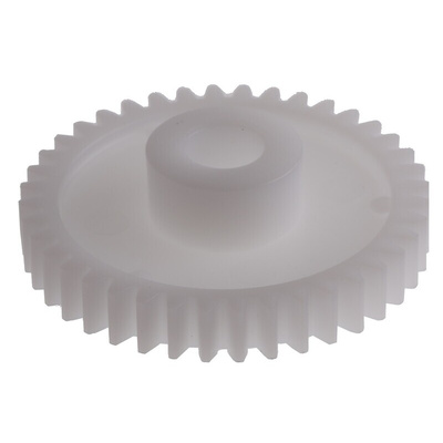 RS PRO POM 40 Teeth Spur Gear, 1 Module, 8mm Bore Diam, 40mm Pitch Diam, 16mm Hub Diam