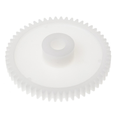 RS PRO POM 56 Teeth Spur Gear, 1 Module, 8mm Bore Diam, 56mm Pitch Diam, 18mm Hub Diam