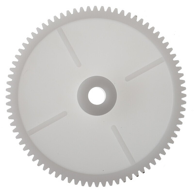 RS PRO POM 80 Teeth Spur Gear, 1 Module, 8mm Bore Diam, 80mm Pitch Diam, 18mm Hub Diam