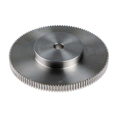 RS PRO Stainless Steel 120 Teeth Spur Gear, 1 Module, 12mm Bore Diam, 120mm Pitch Diam, 60mm Hub Diam