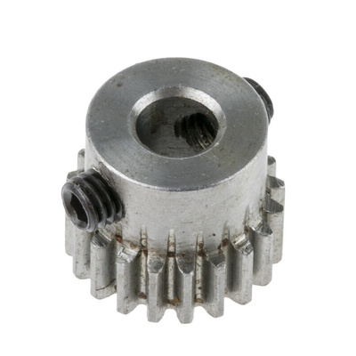 RS PRO Steel 20 Teeth Spur Gear, 0.5 Module, 4mm Bore Diam, 10mm Pitch Diam, 9mm Hub Diam