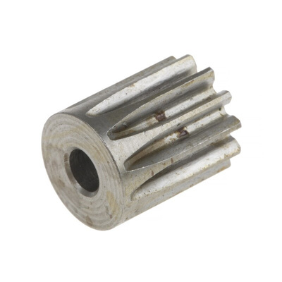 RS PRO Steel 12 Teeth Spur Gear, 0.8 Module, 4mm Bore Diam, 9.6mm Pitch Diam, 11.2mm Hub Diam