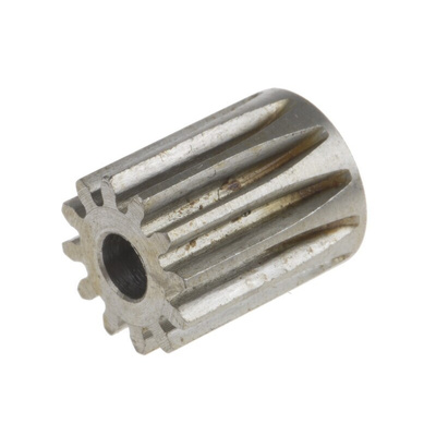RS PRO Steel 12 Teeth Spur Gear, 0.8 Module, 4mm Bore Diam, 9.6mm Pitch Diam, 11.2mm Hub Diam