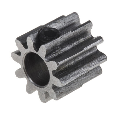RS PRO Steel 10 Teeth Spur Gear, 1 Module, 6mm Bore Diam, 10mm Pitch Diam, 12.5mm Hub Diam
