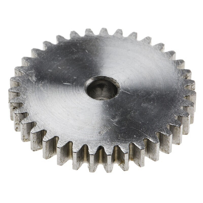 RS PRO Steel 30 Teeth Spur Gear, 1 Module, 6mm Bore Diam, 30mm Pitch Diam, 14mm Hub Diam