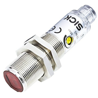 Sick Retroreflective Photoelectric Sensor, Barrel Sensor, 50 mm → 3.7 m Detection Range