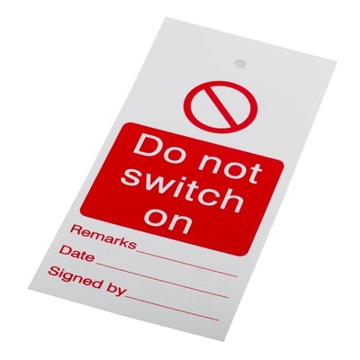1 x 'Do Not Switch On' Lockout Tag, 160 x 75mm