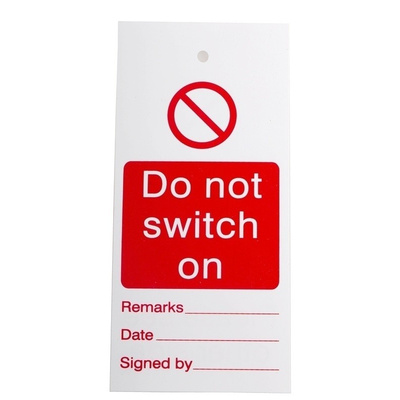1 x 'Do Not Switch On' Lockout Tag, 160 x 75mm