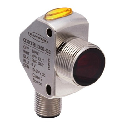 Banner Diffuse Contrast Sensor, Barrel Sensor, 0 → 300 mm Detection Range