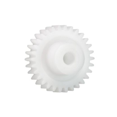 Igus Iguform S270 19 Teeth Spur Gear, 1 Module, 4mm Bore Diam, 19mm Pitch Diam, 9mm Hub Diam