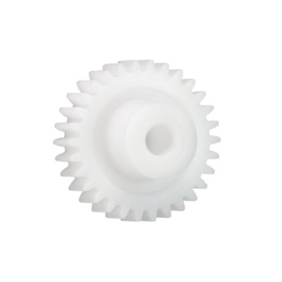 Igus Iguform S270 25 Teeth Spur Gear, 1 Module, 6mm Bore Diam, 25mm Pitch Diam, 15mm Hub Diam