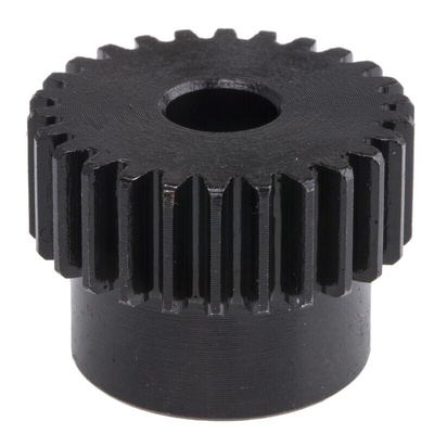 RS PRO Steel 26 Teeth Spur Gear, 1 Module, 8mm Bore Diam, 26mm Pitch Diam, 22mm Hub Diam