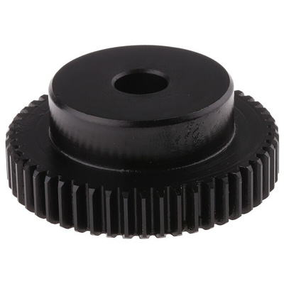 RS PRO Steel 50 Teeth Spur Gear, 1 Module, 10mm Bore Diam, 50mm Pitch Diam, 35mm Hub Diam