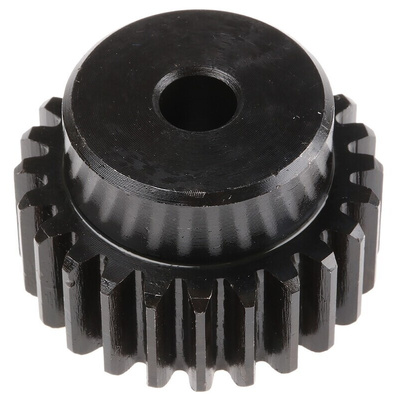 RS PRO Steel 24 Teeth Spur Gear, 1.5 Module, 8mm Bore Diam, 36mm Pitch Diam, 28mm Hub Diam