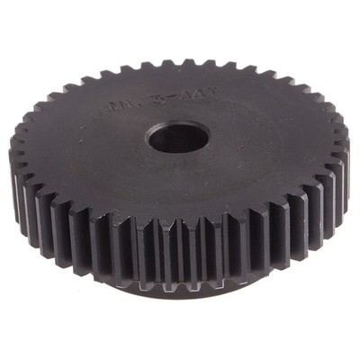 RS PRO Steel 44 Teeth Spur Gear, 1.5 Module, 12mm Bore Diam, 66mm Pitch Diam, 45mm Hub Diam