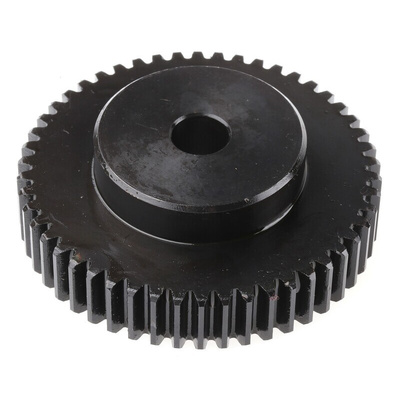 RS PRO Steel 50 Teeth Spur Gear, 1.5 Module, 12mm Bore Diam, 75mm Pitch Diam, 45mm Hub Diam