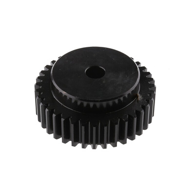 RS PRO Steel 36 Teeth Spur Gear, 2 Module, 12mm Bore Diam, 72mm Pitch Diam, 55mm Hub Diam
