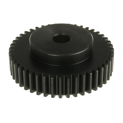 RS PRO Steel 44 Teeth Spur Gear, 2 Module, 15mm Bore Diam, 88mm Pitch Diam, 55mm Hub Diam