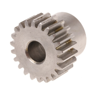 RS PRO Stainless Steel 22 Teeth Spur Gear, 1 Module, 8mm Bore Diam, 22mm Pitch Diam, 18mm Hub Diam