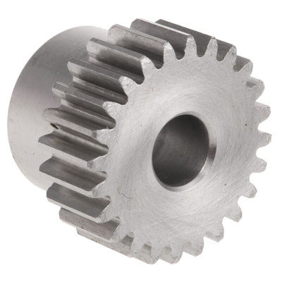 RS PRO Stainless Steel 24 Teeth Spur Gear, 1 Module, 8mm Bore Diam, 24mm Pitch Diam, 20mm Hub Diam