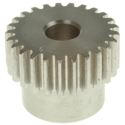 RS PRO Stainless Steel 25 Teeth Spur Gear, 1 Module, 8mm Bore Diam, 25mm Pitch Diam, 20mm Hub Diam