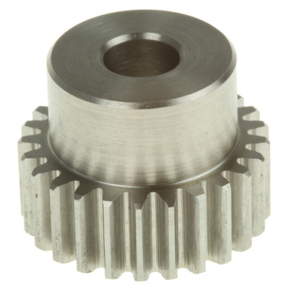 RS PRO Stainless Steel 25 Teeth Spur Gear, 1 Module, 8mm Bore Diam, 25mm Pitch Diam, 20mm Hub Diam