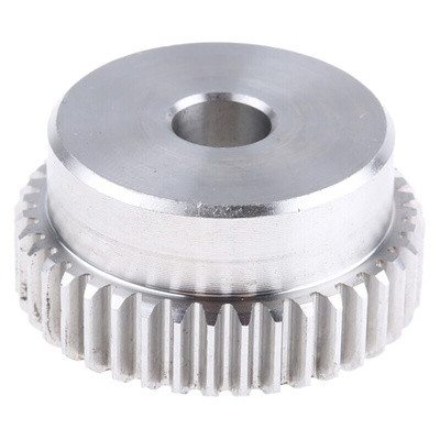 RS PRO Stainless Steel 40 Teeth Spur Gear, 1 Module, 10mm Bore Diam, 40mm Pitch Diam, 35mm Hub Diam