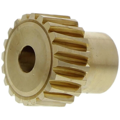 RS PRO Bronze 0.8 Module Worm Wheel Gear 20 Tooth12mm Hub Dia., 16.11mm Pitch Dia. 18mm Face