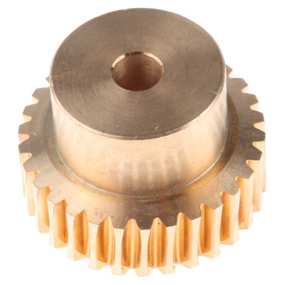 RS PRO Bronze 0.8 Module Worm Wheel Gear 30 Tooth18mm Hub Dia., 24.16mm Pitch Dia. 18mm Face