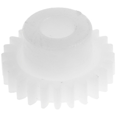 RS PRO POM 24 Teeth Spur Gear, 0.5 Module, 4mm Bore Diam, 12mm Pitch Diam, 8mm Hub Diam