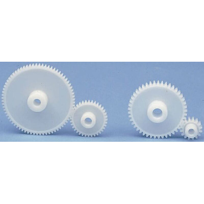 RS PRO POM 35 Teeth Spur Gear, 0.5 Module, 5mm Bore Diam, 17.5mm Pitch Diam, 10mm Hub Diam