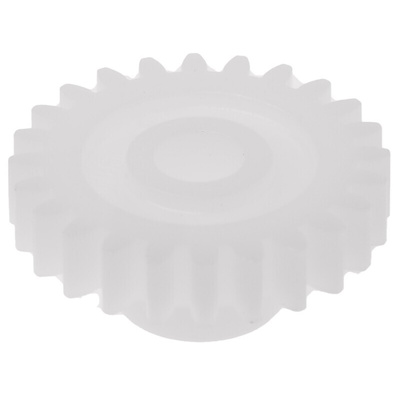 RS PRO POM 24 Teeth Spur Gear, 0.8 Module, 5mm Bore Diam, 19.2mm Pitch Diam, 10mm Hub Diam