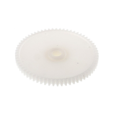 RS PRO POM 64 Teeth Spur Gear, 0.8 Module, 6mm Bore Diam, 51.2mm Pitch Diam, 15.5mm Hub Diam